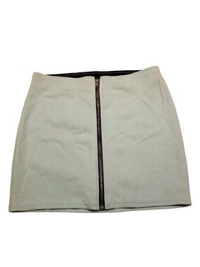 Cotton Zip Mini Skirt Aqua/Light Blue Dividend US 4 Silver Women's Small